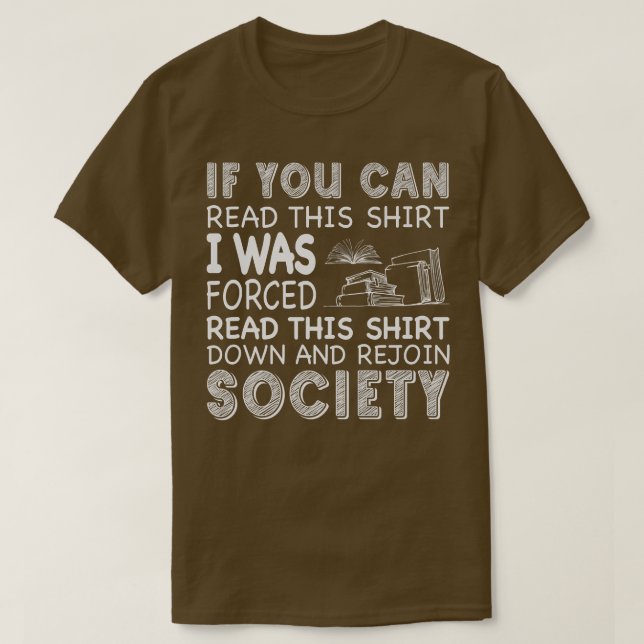 Rejoin Society Bok Älskare Bookworm Libary T Shirt (Design framsida)