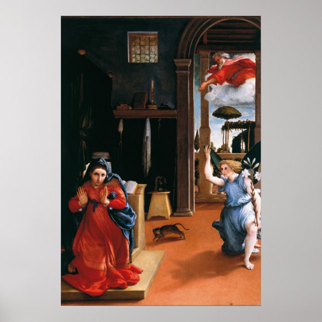 REKANATI ANNUNCIATION AV Lorenzo Lotto Poster (Framsidan)