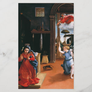 REKANATI ANNUNCIP AV LORENZO LOTTO Blommigt Brevpapper