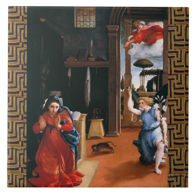 REKANATI ANNUNCIP AV LORENZO LOTTO KAKELPLATTA (Framsidan)