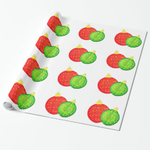 Rekd och Grönt Ornaments radbrytning Papper Presentpapper