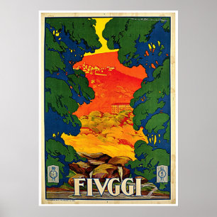 Reklam Art i Fiuggi Italien Vintage resor Poster
