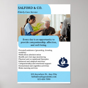 Reklam för äldre- eller senioromsorg poster