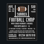Reklam för amerikansk fotboll och målfotboll flygblad<br><div class="desc">American Football & Goal,  Football Camp Advertising Flyers by the Affärskort Store.</div>