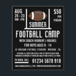 Reklam för amerikansk fotboll och målfotboll flygblad<br><div class="desc">American Football & Goal,  Football Camp Advertising Flyers by the Affärskort Store.</div>