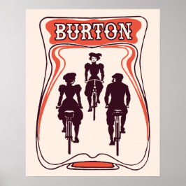 Reklam för art nouveau bicyle-tema för öl poster