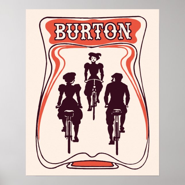 Reklam för art nouveau bicyle-tema för öl poster (Framsidan)