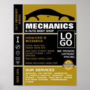 Reklam för bilars Logotyp, automatisk mekanik och Poster
