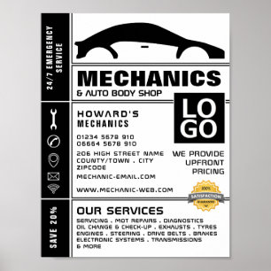 Reklam för bilars Logotyp, automatisk mekanik och Poster
