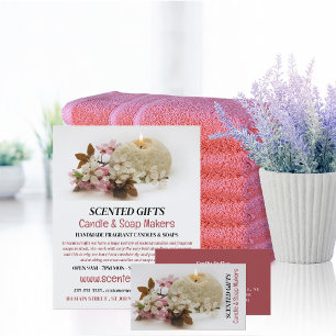 Reklam för blommigt av ljus, ljus och tvål flygblad
