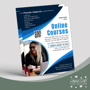 Reklam för Blue & White Online Course Reklamblad