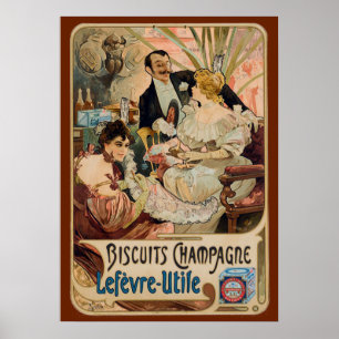 Reklam för champagne-Biscuits Poster