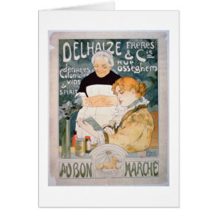 Reklam för Delhaize, Brothers and Co. på th Hälsningskort