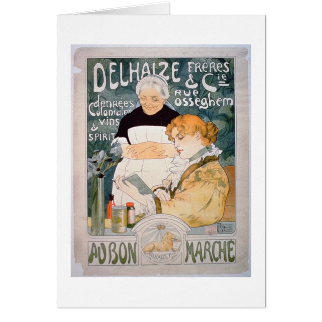 Reklam för Delhaize, Brothers and Co. på th Hälsningskort (Framsidan)