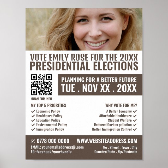 Reklam för den politiska kampanjen Photo Banner Poster (Framsidan)