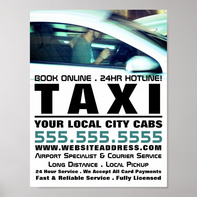 Reklam för drivrutin, Taxi Cab Firm Poster (Framsidan)