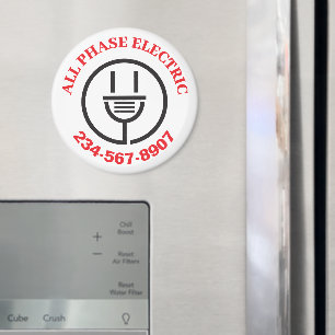 Reklam för eltjänster på professionell magnet