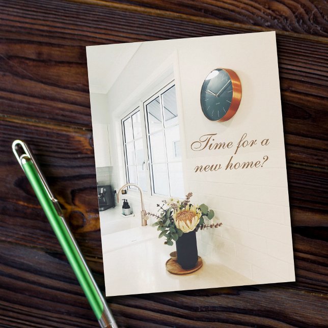 Reklam för fastighetsmäklare - Dags för ett nytt h Vykort (Skapare uppladdad)