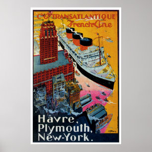 Reklam för Frakt av fransk Line Vintage Poster