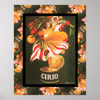 Reklam för Fransk av vintage, cirio-frukt Poster