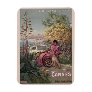 Reklam för Fransk av vintagens antika Cannes- Magnet