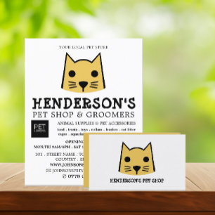 Reklam för guld Cat, Pet Store & Groomers Reklamblad