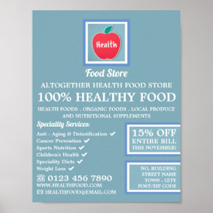 Reklam för Health Food Store Logotyp Poster