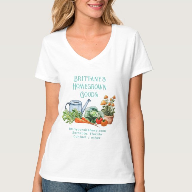 Reklam för hemodlad trädgårdsverksamhet t shirt (Framsida)