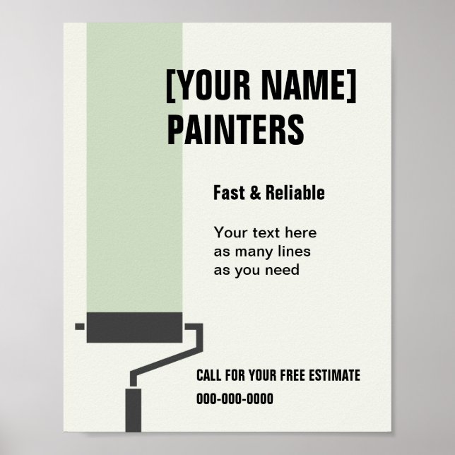 Reklam för husmålare, kontrahent poster (Framsidan)