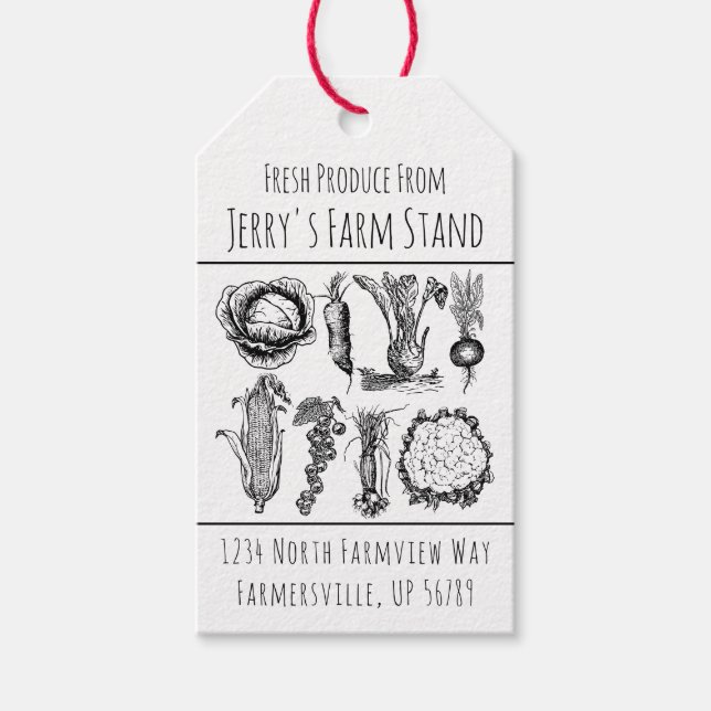 "Reklam för jordbrukarens marknadsställning vid jo Presentetikett (Framsidan)