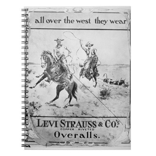 Reklam för Levi Strauss & Co, c.1900 (lito) Anteckningsbok (Framsidan)