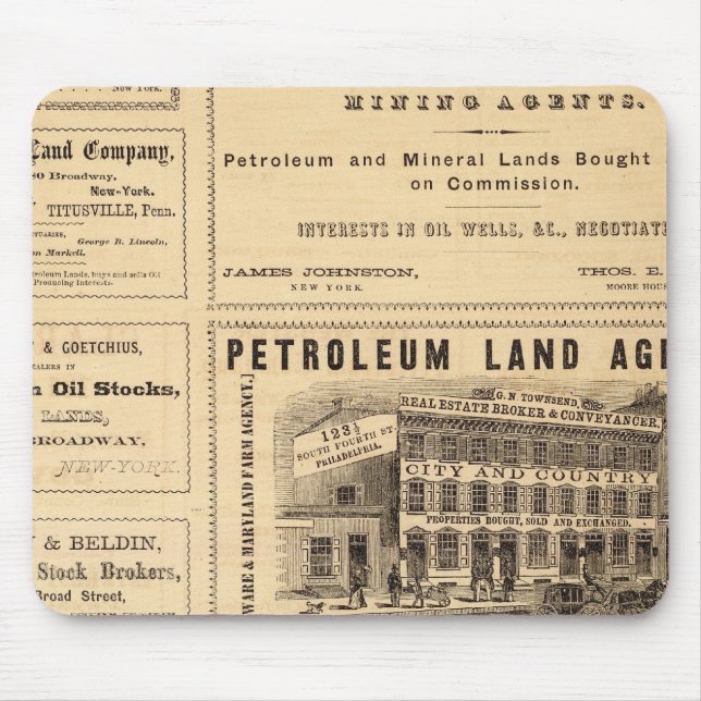 Reklam för olja från New York och Pennsylvania Musmatta (Framsidan)