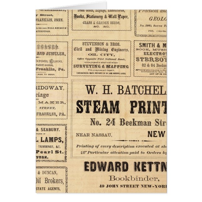 Reklam för olja hälsningskort (Framsidan)