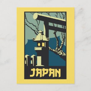 Reklam för resor i stil i Retro vintage Japan Vykort
