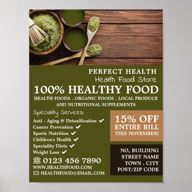 Reklam för Rustic Health Food Store Poster (Framsidan)