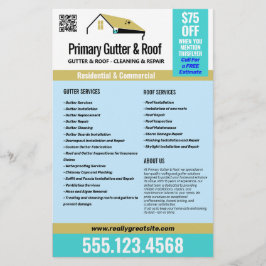Reklam för tak och Gutter Services Flygblad