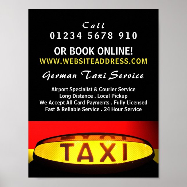 Reklam för Taxi Flagga Poster (Framsidan)