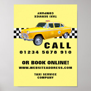 Reklam för Taxi vid den amerikanska Tecknaden Stil Poster