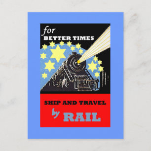 REKLAM FÖR vintage AV JÄRNVÄGSRESOR Vykort