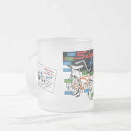 Reklam för vintagecykel frostad glasmugg