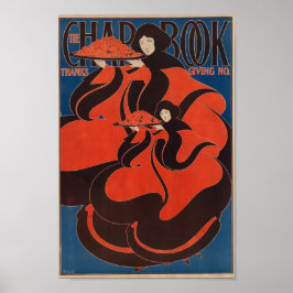 Reklam för Vintagen Chapbook 1895 Thanksgiving Poster