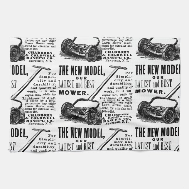 Reklam för vintagens gräsmatta kökshandduk (Horisontell)