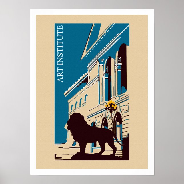 Reklam från New Retro art Institute Chicago Poster (Framsidan)