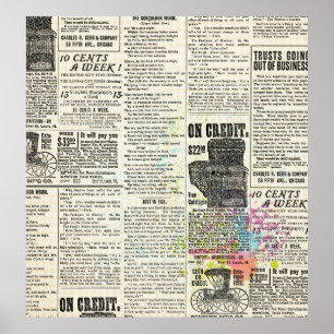 Reklam i tidningen vintage poster