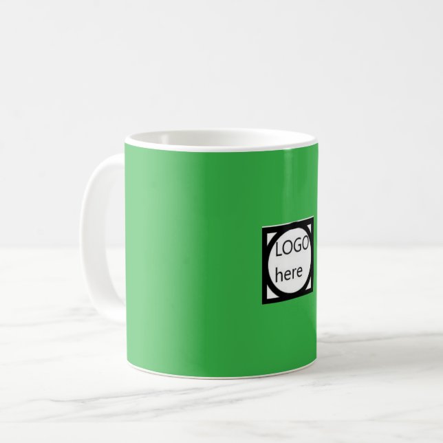 Reklam Kaffe Mugg med Din LOGO! Grön (Framsida vänster)