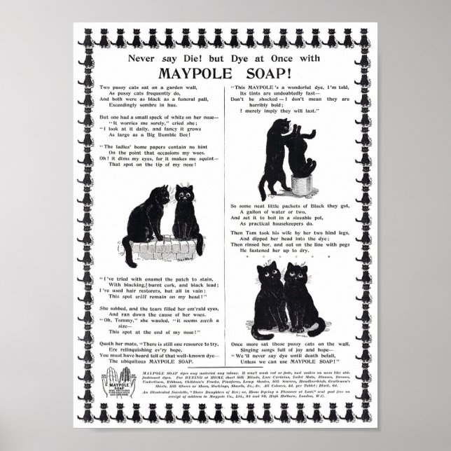 Reklam Maypole Tvål, Louis Wain Poster (Framsidan)