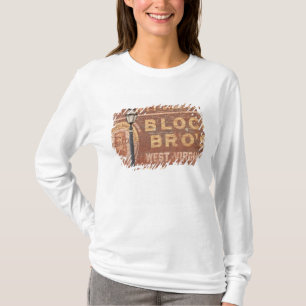 Reklam på byggnadens sida t shirt
