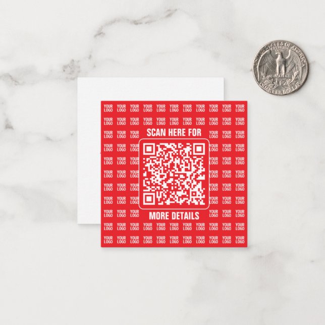 Reklam QR-kod (redigerbar) med logotypmönster Anteckningskort (Fram/Back In Situ)