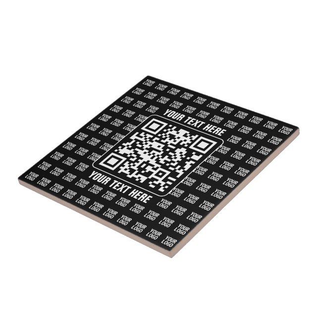 Reklam QR-kod (redigerbar) med logotypmönster Kakelplatta (Sidan)
