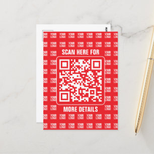 Reklam QR-kod (redigerbar) med logotypmönster Vykort